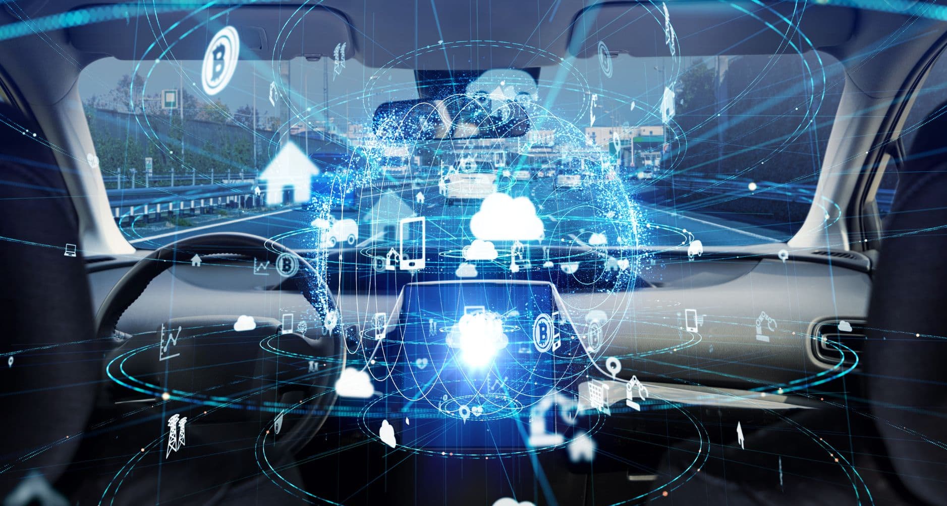 AI-driven autonomous vehicles navigating urban environments