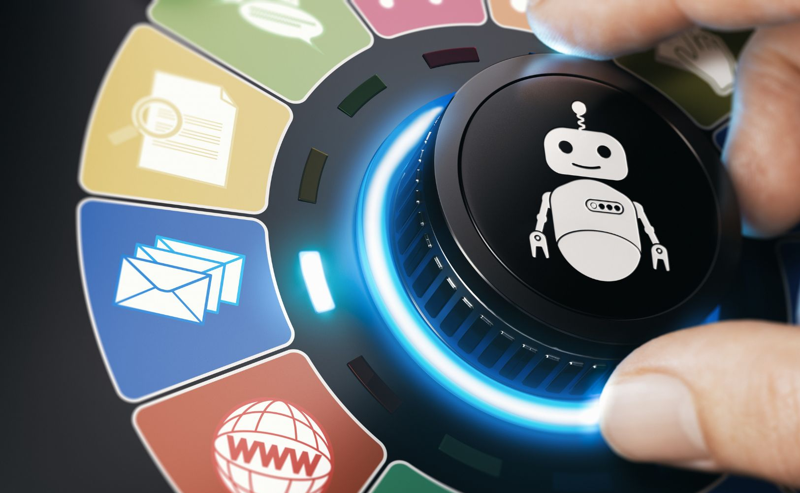 Illustration of AI automating business processes to improve efficiency and reduce errors