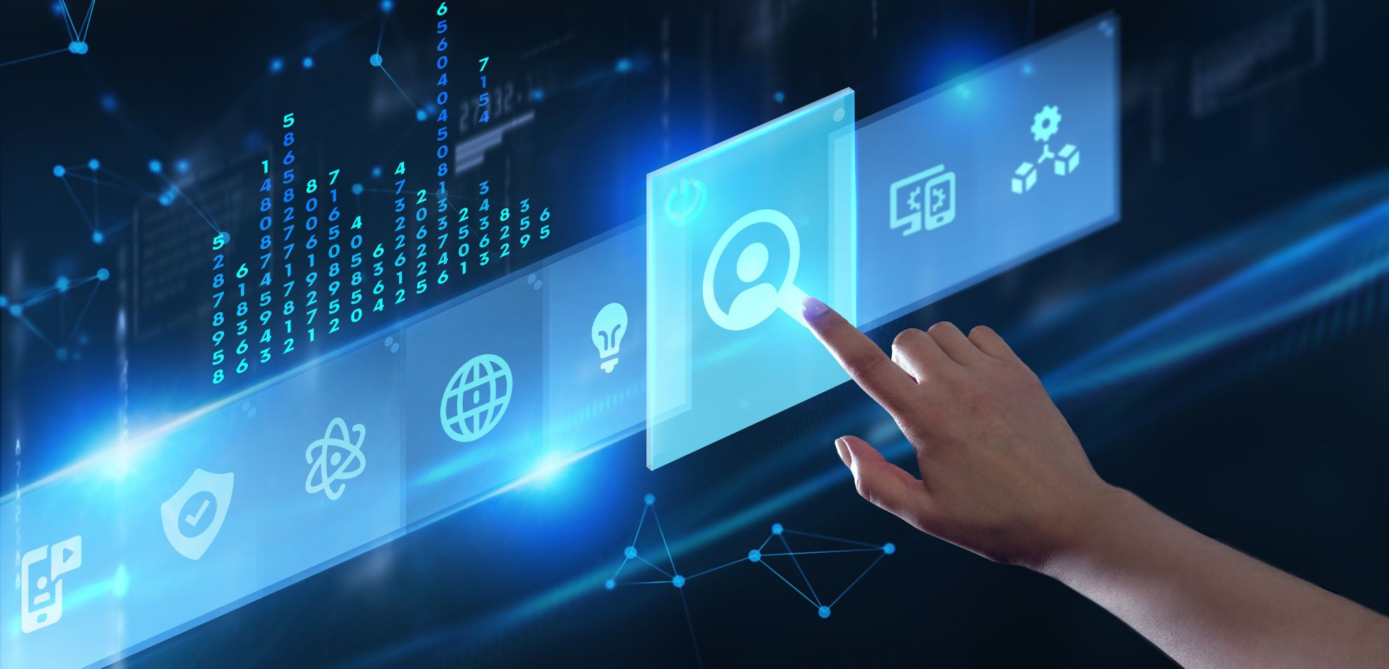 Illustration of AI applications in human resources, showcasing recruitment and employee experience enhancements