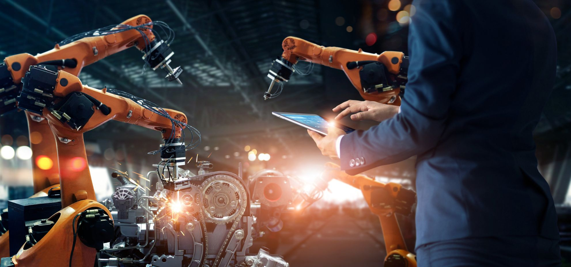 Illustration of AI-driven automation in modern manufacturing facilities