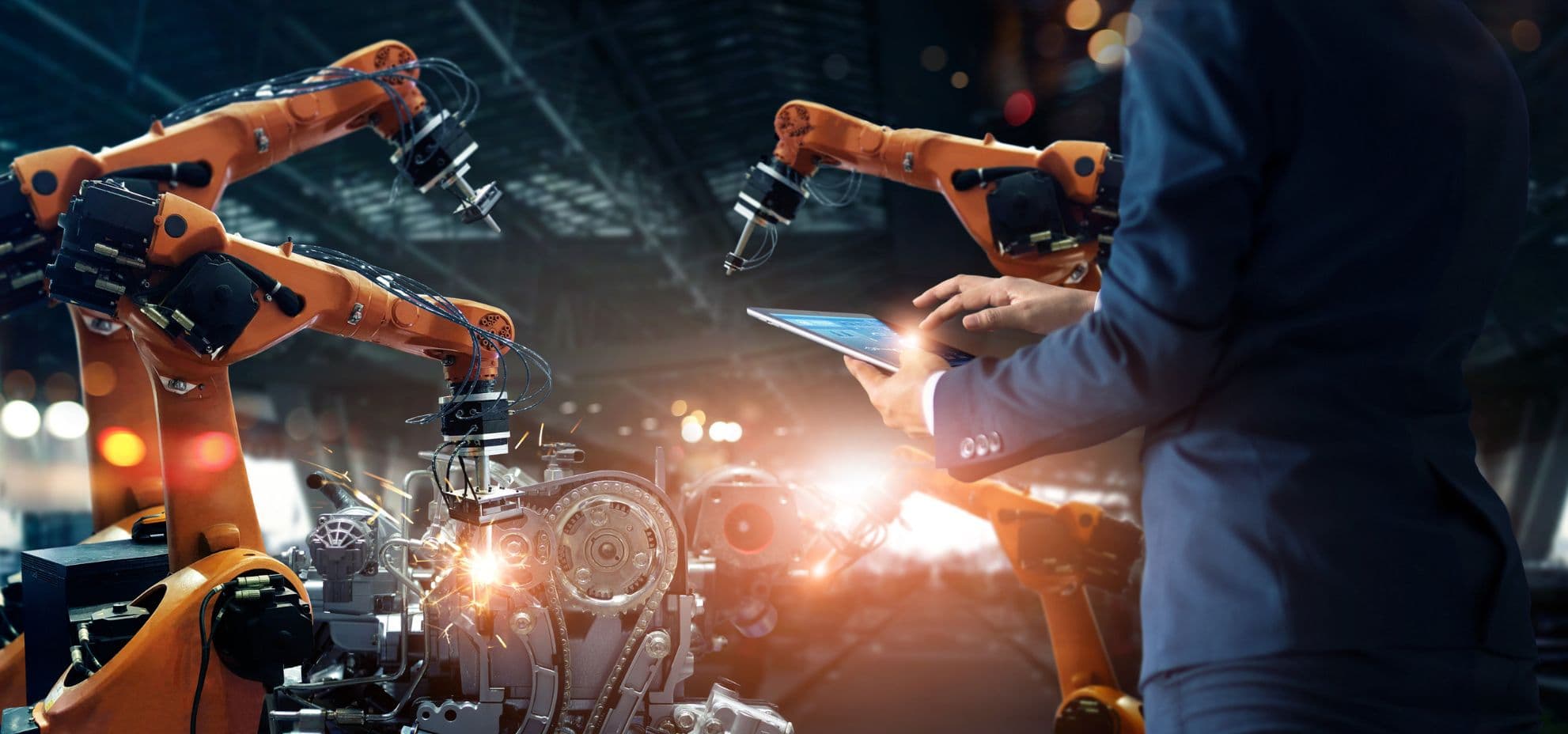 Illustration of AI-driven automation in modern manufacturing facilities