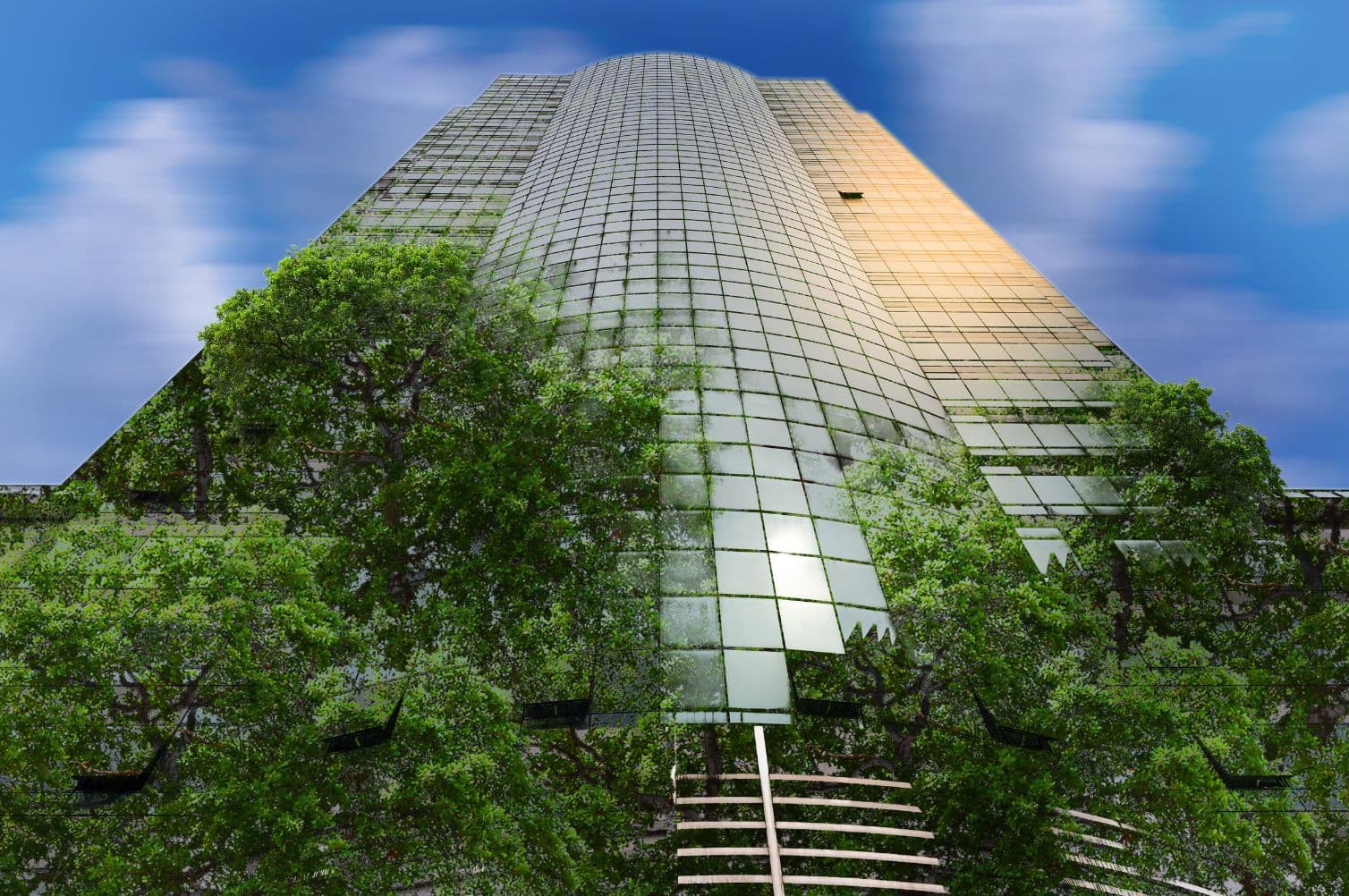 Illustration of AI technologies facilitating intelligent data management in sustainable smart city environments